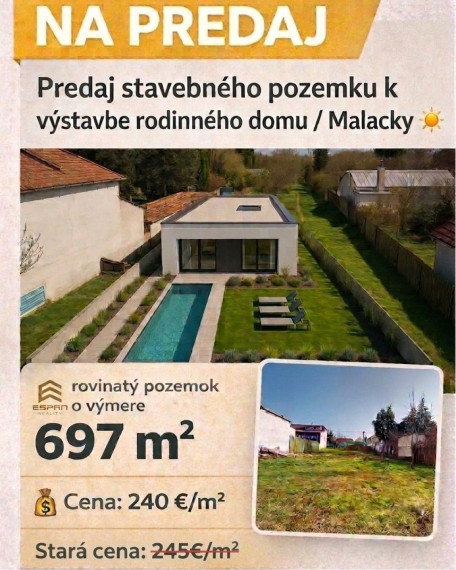 PREDAJ/PRENÁJOM stavebného pozemku v Malackách